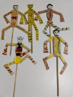 Handcrafted Palm-Leaf Soldier Doll Set – Folk Art Toys (Set of Five Dolls) - Image 4