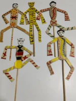 Handcrafted Palm-Leaf Soldier Doll Set – Folk Art Toys (Set of Five Dolls)