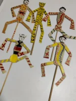 Handcrafted Palm-Leaf Soldier Doll Set – Folk Art Toys (Set of Five Dolls) - Image 3