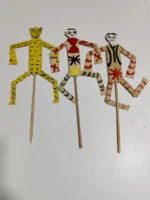 Palm leaf Dolls Sepoy Puppet Set –  Folk Art Toy (Set of 3) - Image 4