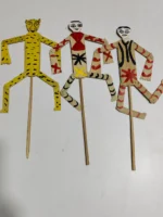 Palm leaf Dolls Sepoy Puppet Set –  Folk Art Toy (Set of 3)