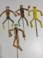 Palm Leaf Sepoy Set – Folk Art Kids and Adults Love (Set of 4 Four Dolls) - Image 4