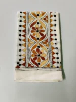 White Cooton Kantha work blouse piece