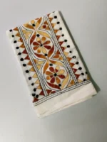 White Cooton Kantha work blouse piece - Image 3