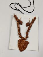 Handcrafted Terracotta Necklace & Earrings Set – Floral Motif