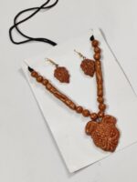 Handcrafted Terracotta Necklace & Earrings Set – Intricate Floral & Geometric Motif - Image 2