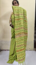 Bengal Kantha Stitch Khadi Pure Cotton Saree - For Women and girls - Image 3