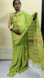 Bengal Kantha Stitch Khadi Pure Cotton Saree - For Women and girls - Image 2