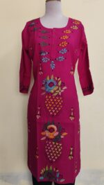 Handcrafted Cotton Kantha Stitch Long Kurti for ladies