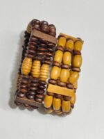 Wooden Beaded Adjustable Stretchable Bracelet Pack of 2 - Image 5
