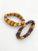 Wooden Beaded Adjustable Stretchable Bracelet Pack of 2 - Image 3