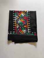 Black Cotton Kantha Stitch Blouse Piece and Material - Image 4
