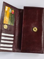 Premium Quality Brown Leather Wallet with Handicraft Stylish - Image 5