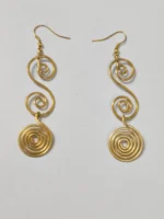 Handcrafted Brass Earrings – Spiral Motif Design - Image 5