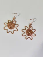 Handmade Pure Copper Earrings Spiral design for Women - Image 2