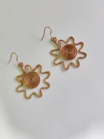 Handmade Pure Copper Earrings Spiral design for Women - Image 3
