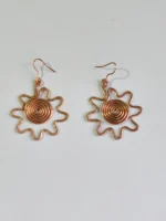 Handmade Pure Copper Earrings Spiral design for Women