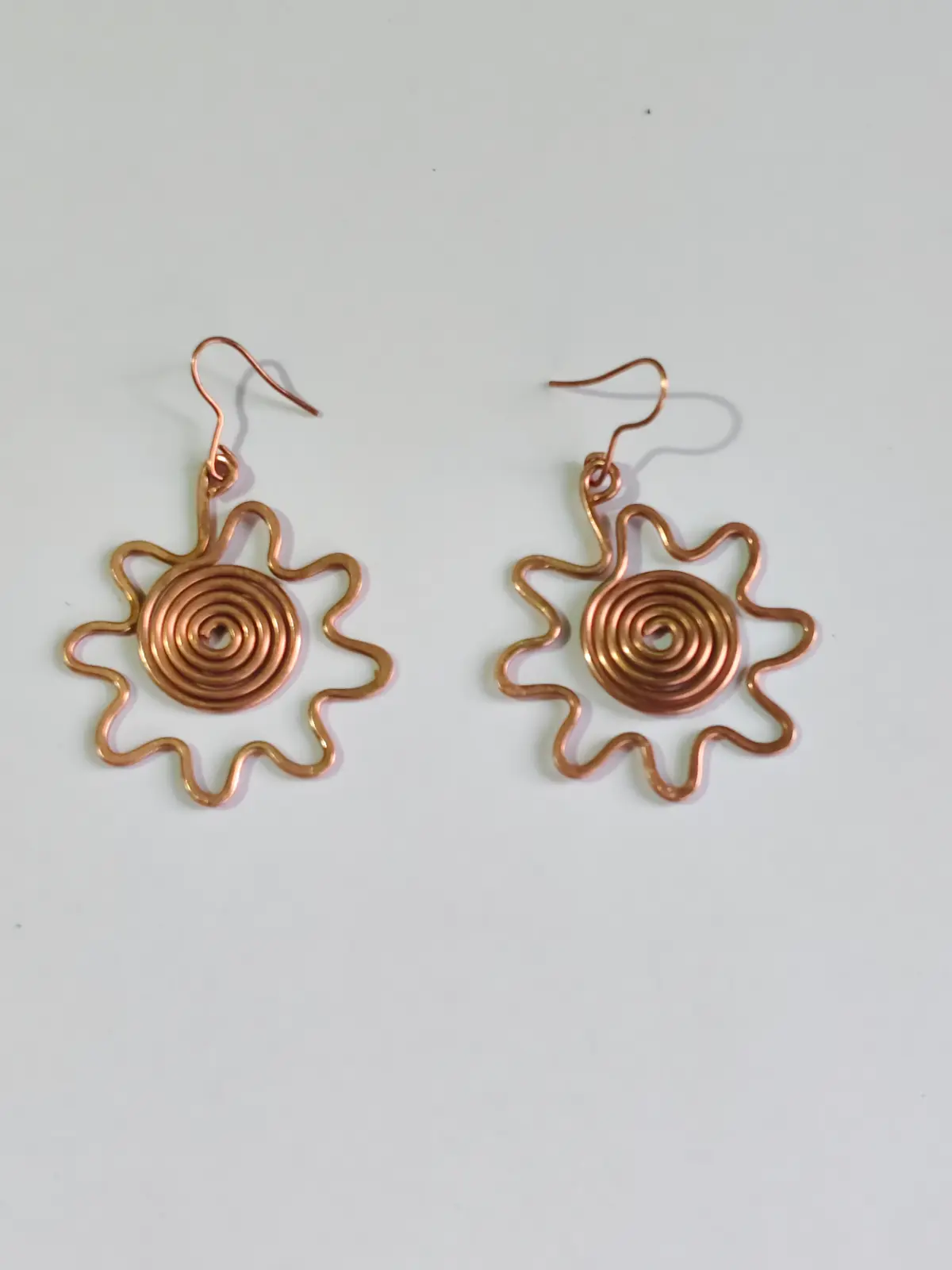1000896498.webp Handmade Pure Copper Earrings Spiral design for Women - Image 1