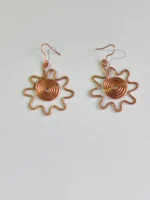 Handmade Pure Copper Earrings Spiral design for Women - Image 4