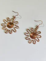 Handmade Pure Copper Earrings Spiral design for Women and Girls - Image 2