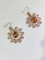 Handmade Pure Copper Earrings Spiral design for Women and Girls - Image 3