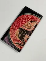 Handcrafted Black Leather Wallet – Embossed Elephant Motif - Image 2