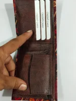 Shantiniketan Batik Leather Wallet – Ethnic Geometric Elegance - Image 5