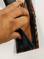 Shantiniketan Batik Design Leather Wallet – Ethnic Geometric Pattern - Image 5