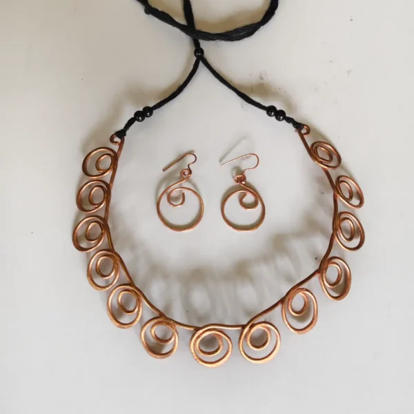 Copper Women’s Jewelry Set – Handmade Necklace & Earrings