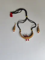 Handmade Palm Leaf Necklace Matching Earrings - Eco-Friendly Jewelry - Image 2