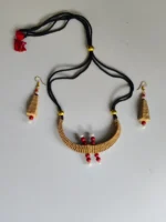 Handmade Palm Leaf Necklace Matching Earrings - Eco-Friendly Jewelry