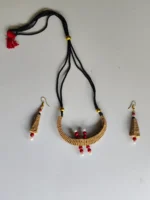 Handmade Palm Leaf Necklace Matching Earrings - Eco-Friendly Jewelry - Image 3