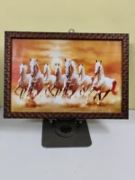 Handmade wall frame – features a sunset scene with seven white horses. - Image 4