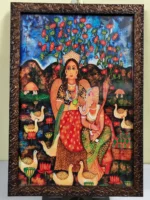 Traditional Folk Art Wall Photo Frame – Handcrafted Decorative Wall Hanging - Image 4