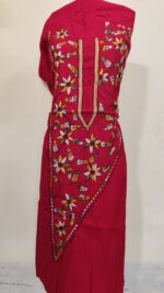 Pure Cotton Men's Kurta | With Kantha Stitchwork — Unstitched Fabric - Image 2