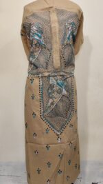 Pure Cotton Men's Kurta | Featuring Kantha Stitchwork — Unstitched Fabric, Embroidered with Rabindranath Motifs - Image 3