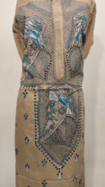 Pure Cotton Men's Kurta | Featuring Kantha Stitchwork — Unstitched Fabric, Embroidered with Rabindranath Motifs - Image 2