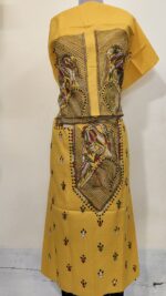 Pure Cotton Men’s Kurta – Unstitched Fabric with Kantha Stitch & Embroidery