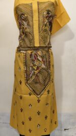 Pure Cotton Men’s Kurta – Unstitched Fabric with Kantha Stitch & Embroidery - Image 5