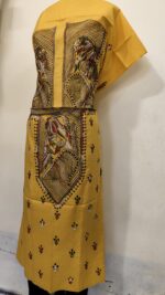 Pure Cotton Men’s Kurta – Unstitched Fabric with Kantha Stitch & Embroidery - Image 3