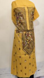 Pure Cotton Men’s Kurta – Unstitched Fabric with Kantha Stitch & Embroidery - Image 2