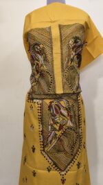 Pure Cotton Men’s Kurta – Unstitched Fabric with Kantha Stitch & Embroidery - Image 6
