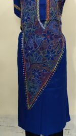 Pure Cotton Men’s Kurta – Unstitched Fabric with Kantha Stitch & Embroidery (Blue ) - Image 6
