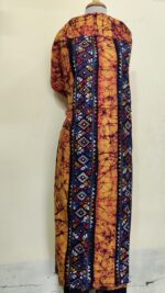 Pure Cotton Men’s Kurta – Unstitched Kantha Embroidery with Hand Batik Work - Image 3