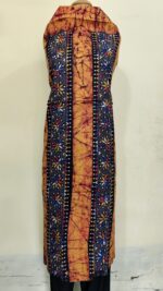 Pure Cotton Men’s Kurta – Unstitched Kantha Embroidery Hand Batik Work