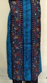 Pure Cotton Men’s Kurta – Unstitched Kantha Embroidery Hand Batik Work (Blue Sky color) - Image 6