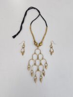 Handcrafted Dokra Brass Necklace Set – Traditional Tribal Jewellery with Matching Earrings - Image 4