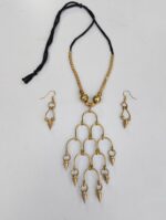 Handcrafted Dokra Brass Necklace Set – Traditional Tribal Jewellery with Matching Earrings - Image 5