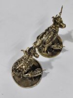 Brass Tribal Deer and Fawn Figurine – Handcrafted Dhokra Art Showpiece (2-piece set) - Image 4