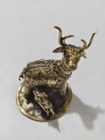 Brass Tribal Deer and Fawn Figurine – Handcrafted Dhokra Art Showpiece